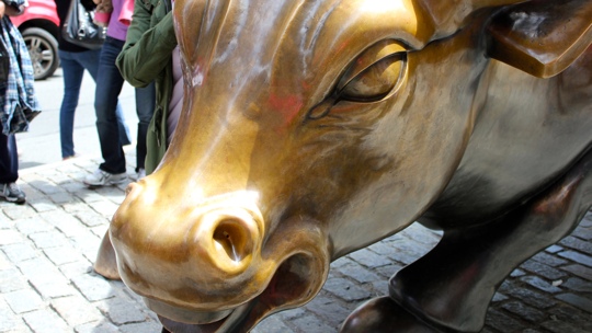 Das Maskottchen der New Yorker Börse, der Bulle.